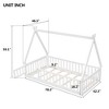 CAVINAS Twin Size Wood Montessori Bed with Safety Guardrails,Modern Tent-Shaped Floor Bed with Slats and Door,Toddler Bed for Bedroom - 3 of 4