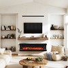 CLIHOME Wall-Mounted 3-Sided Electric Fireplace with LED Lighted Mantel and Remote, Modern Indoor Heating Accent - 4 of 4