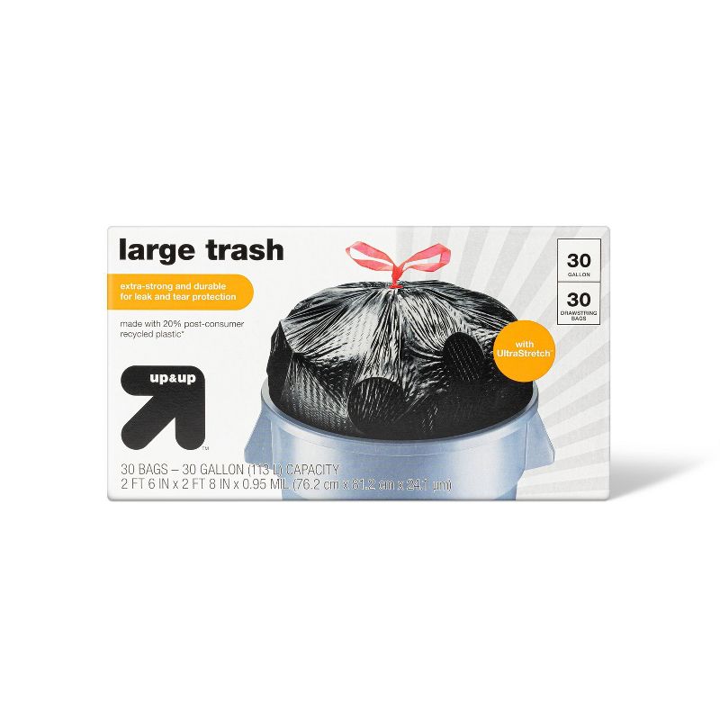 Large Drawstring Trash Bags - 30 Gallon - up & up™, 1 of 4