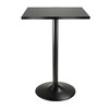 Winsome 3pc 24" Obsidian Counter Height Dining set Wood/Black: Modern Square Table, 2 Stools, Faux Leather - 3 of 4