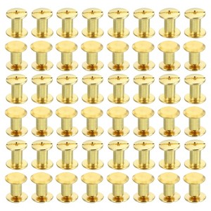 Unique Bargains Rust Proof Leather Belt Scrapbook Binding Accessories M5 Chicago Screws 50 Sets - 1 of 4