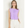INSPIRE CHIC Women's Ruffled Curved Hem Business Office Vintage Sleeveless Blouse - 2 of 4