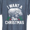 Women's - Instant Message - I Want A Hippopotamus For Christmas Short Sleeve Graphic T-Shirt - 2 of 4