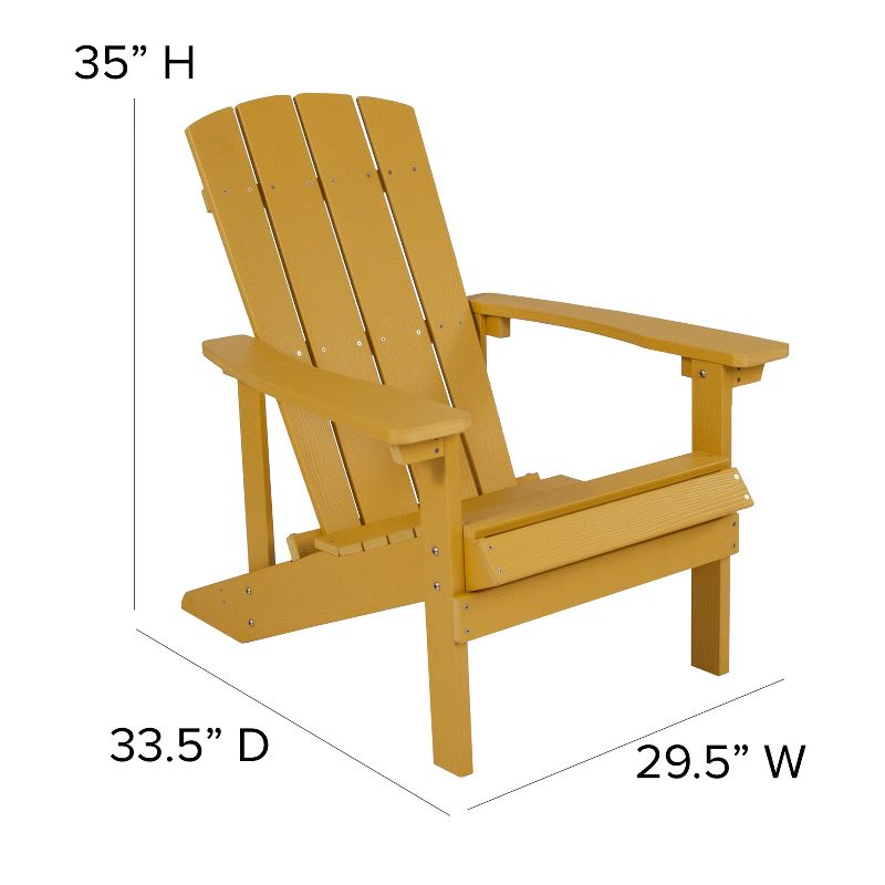 Flash Furniture Set of 2 Charlestown All-Weather Poly Resin Wood Adirondack Chairs, 5 of 10