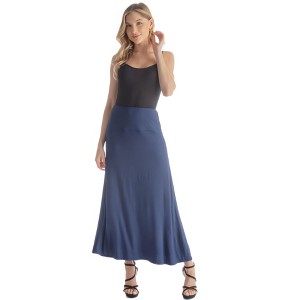 Petite Fit Elastic Waist A-Line Maxi Skirt  - 24seven Comfort Apparel™ - 1 of 4