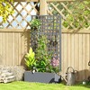 Outsunny Metal Planter Box with Trellis, Drain Holes - 2 of 4