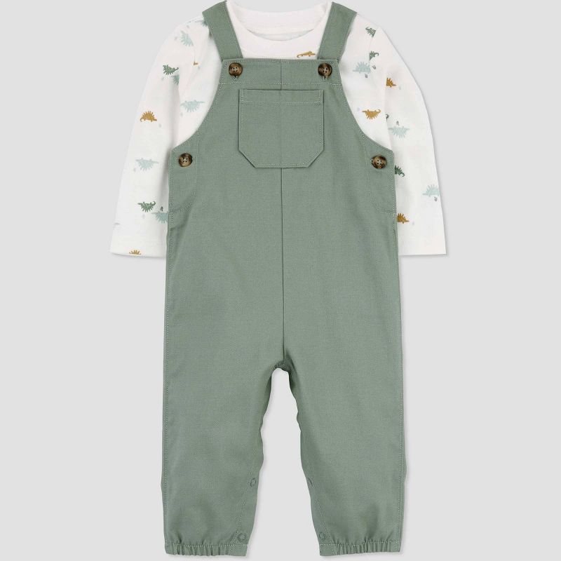 Carter&#39;s Just One You&#174; Baby Boys&#39; Top &#38; Overalls Set - Green, 1 of 8