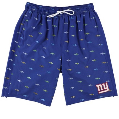 NFL Mens New York Giants Printed Swim Bottom Trunks, Blue, Large
