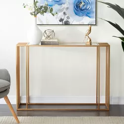 Contemporary Metal Mirrored Console Table Gold - Olivia & May