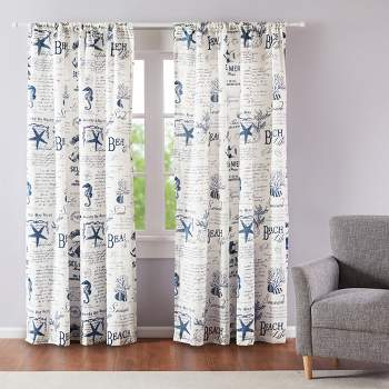 Beach Life Lined Curtain Panel with Rod Pocket - Levtex Home