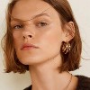 Chunky Gold Hoop Earrings for Women, 14k Gold Plated Thick Triple Hoop Earrings Hypoallergenic Trendy Chunky Gold Hoops - 4 of 4