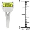 Slickblue Stunning 5.5 Ct. Green Solitaire Gypsy Ring for Women - Rhodium Plated with Princess Cut, Size 5-10 - 4 of 4
