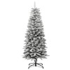 vidaXL Artificial Slim Christmas Tree with Flocked Snow 4 ft PVC&PE - 2 of 4
