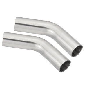 Unique Bargains 304 Stainless Steel Plumbing Parts Sanitary Exhaust Pipe 45 Degree Bend Elbows - 1 of 4