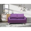 Velvet Loveseat Mid-Century Modern Sofa Tufted Couch with Wooden Legs for Living Room - 2 of 4