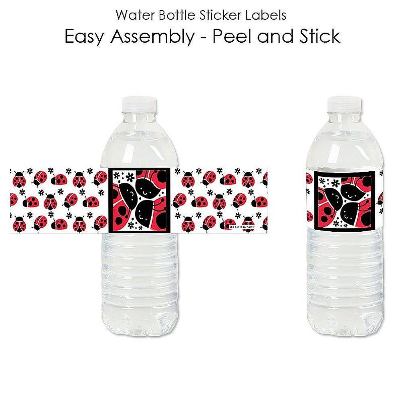 Big Dot of Happiness Happy Little Ladybug - Baby Shower or Birthday Party Water Bottle Sticker Labels - Set of 20, 2 of 6