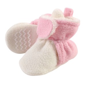 Hudson Baby Infant and Toddler Girl Cozy Fleece and Faux Shearling Booties, Light Pink Cream - 1 of 1