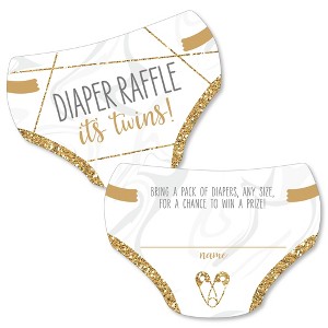 Big Dot of Happiness It’s Twins - Diaper Shaped Raffle Ticket Inserts - Gold Twins Baby Shower Activities - Diaper Raffle Game - Set of 24 - 1 of 4
