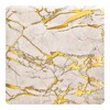 Smarty Had A Party 13" White w/ Gold Marble Square Paper Charger Plates - 120 pcs - 2 of 4