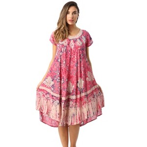 Riviera Sun Batik Tie Dye Summer Dress Beach Cover Up - 1 of 4