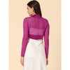 INSPIRE CHIC Women's Sheer Elegant Wedding Open Front Crop Bolero Shrugs - 4 of 4