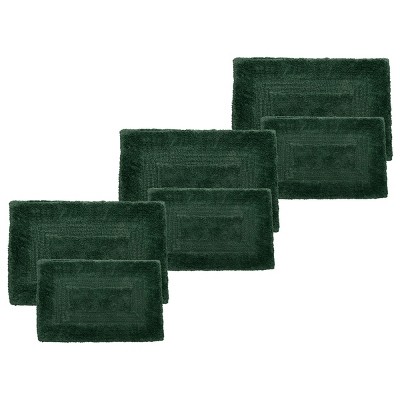 Lavish Home Gray 6-Piece Chenille Bath Mat Set