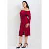 Avenue Women's Plus Size Collette Off Shoulder Gathered Waist Dress - 4 of 4
