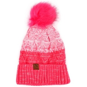 Women's Split-Toned Pom Pom Knit Winter Hat - 1 of 4