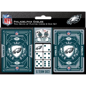 MasterPieces Officially Licensed NFL Philadelphia Eagles 2-Pack Playing cards & Dice set for Adults - 1 of 4