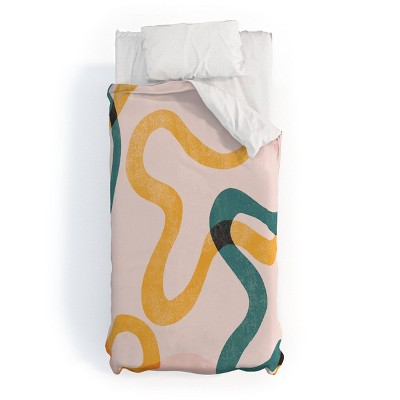 Deny Designs ThirtyOne Illustrations Streamers Duvet Set Pink