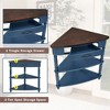 NicBex 3-Tier Corner End Table, Wood Triangular Side Table for Small Spaces & Living Room, 33.8'' Small Table, End Corner Table with Solid Wood Legs - 3 of 4