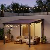 Pamapic Hardtop Outdoor Gazebo Pergola Aluminum Framed with Sloping Pitched Roof for Garden, Patio - 2 of 4