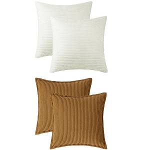 REGALWOVEN 4 Pcs Solid striped Modern Couch Sofa Home Pillow Covers 18" x 18" - 1 of 4