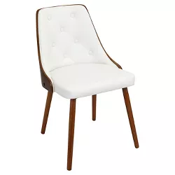 Gianna Mid Century Modern Walnut Wood Back Dining Chair Wood/White - LumiSource