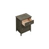 HomeStock Grey Nightstand 25x19x15 Transitional Bedside Table with Three Drawers, Compact Size and Practical Bedroom Organization - 4 of 4