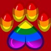 Adult Design By Humans Rainbow Pride Heart Pawprint By leashonlife T-Shirt - 2 of 2
