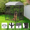 Large Dog Kennel Outside Dog Cage With Roof, Heavy Duty Outdoor Pet Pens With Stainless Steel Bowls for Yard Garden Backyard - 4 of 4