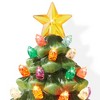 Casafield Ceramic Christmas Tree Night Light - Plug-in Vintage Christmas Decorative Night Light with # Bulbs and Star Topper - 3 of 4