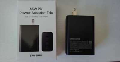 Cargador Samsung PD Adapter 65W Trio Puerto Tipo USB-C x 2 y Tipo USB-A Con  Cable Negro – Tecno Center