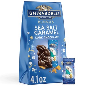 Ghirardelli Easter Dark Sea Salt Caramel Bunny Bag - 4.1oz - 1 of 4