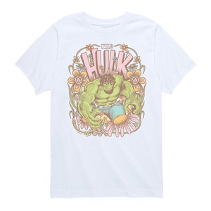 Boys' - Marvel - Hulk Floral Short Sleeve Graphic T-Shirt - 1 of 4