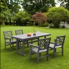 66'' Outdoor Dining Table, 4-6 Seater Rectangular HDPE Dining Table,Weather Resistant Patio Dining Table For Garden Backyard-Coolbibila - 3 of 4