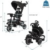7-in-1 Foldable Baby Tricycle Stroller for Kids Ages 1-5, Toddler Trike with Adjustable Push Handle, Safety Harness, Storage Basket & Cup Holder - 3 of 4