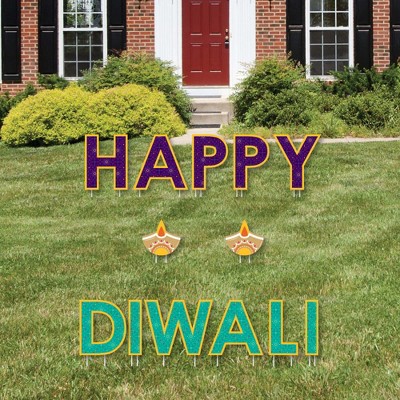 Big Dot of Happiness Happy Diwali - Yard Sign Outdoor Lawn Decorations - Festival of Lights Party Yard Signs - Happy Diwali