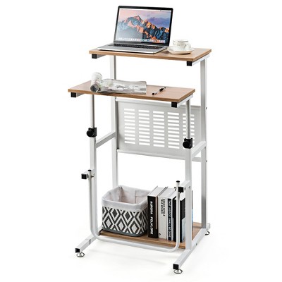 Costway Stand Up Desk Height Adjustable Sit Stand Computer Workstation Standing Desk