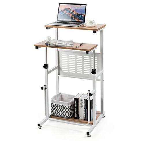 Costway Height Adjustable Computer Standing Desk W/wheels