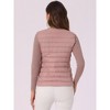 INSPIRE CHIC Women's Sleeveless Lightweight Button Up Quilted Round Neck Winter Puffer Vest - 4 of 4