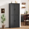 70"  Tall Kitchen Pantry Cabinet with 4 Doors and Adjustable Shelves, Freestanding Storage Cabinet for Bathroom, Dining Room, Living Room - 3 of 4