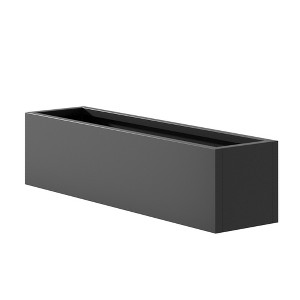 Lirago 36" Modern Large Rectangular Outdoor Metal Planter Box Galvanized Garden Box with Mixed Greenery for Patio Garden Decor Blakc - 1 of 4