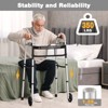 Folding Walkers for Seniors with 2 Skis and 5" Wheels, Front Wheel Walker, Aluminum Lightweight Walkers, Height Adjustable Standard Walker for Elderly - 2 of 4